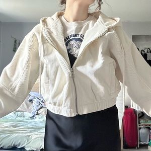 Cropped full-zip corduroy jacket